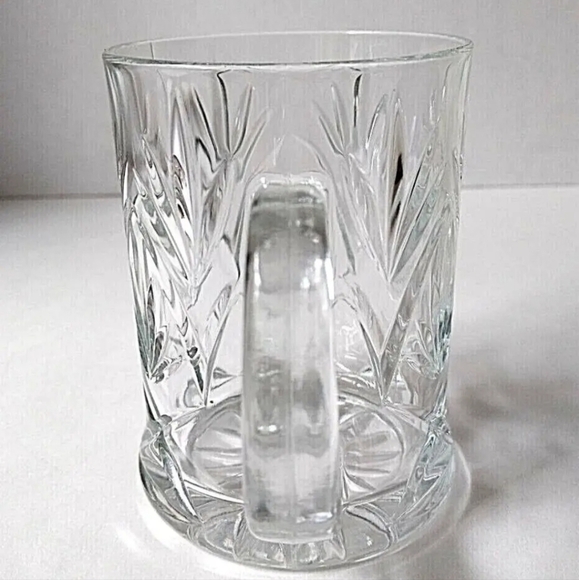 2pc Vintage PAUL SEBASTIAN INC TEMPERED GLASS Heavy Crystal Mugs 4.25" - Picture 9 of 11